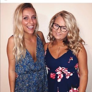 dark blue floral romper